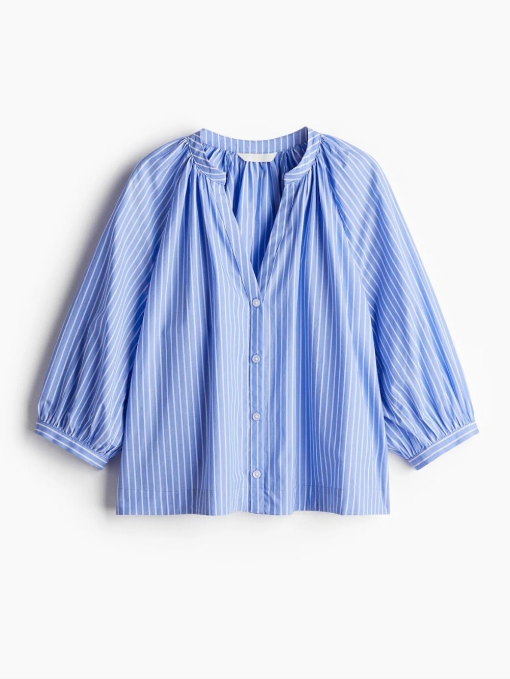 NWT H&M Balloon-sleeved Poplin Blouse Plus Size XXL